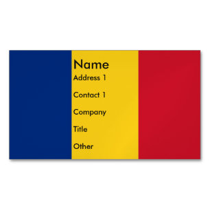 Business Card Magnet with Flag of Romania