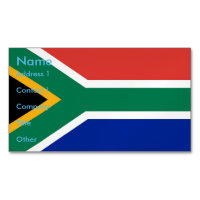 Business Card Magnet with Flag of South Africa