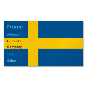 Business Card Magnet with Flag of Sweden