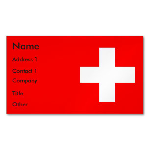 Business Card Magnet with Flag of Switzerland