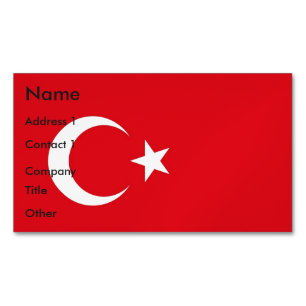 Business Card Magnet with Flag of Turkey