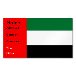 Business Card Magnet with Flag of UAE