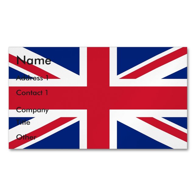 Business Card Magnet with Flag of United Kingdom (Front)