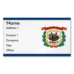 Business Card Magnet with Flag of West Virginia