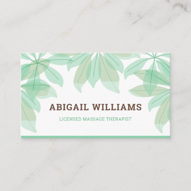 Business Card: Massage Therapist Service Card (Front)