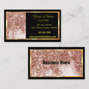 Business Card Mauve Black Gold Sparkle