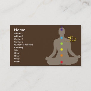 Business card, meditation and om symbol card