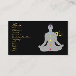Business card, meditation and om symbol card
