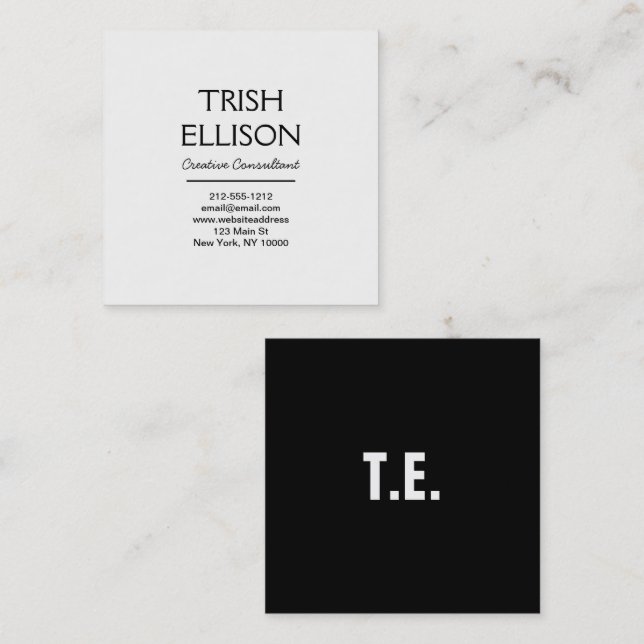 Business Card Minimalist Custom Template Black (Front/Back)