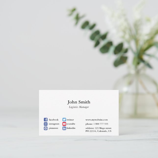 Business card minimalistic professional (Standing Front)