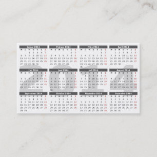 Business card modern aluminum optics and calendar