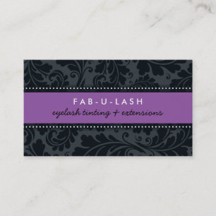 BUSINESS CARD modern bold flourish purple black