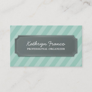 BUSINESS CARD modern bold stripe pale mint green