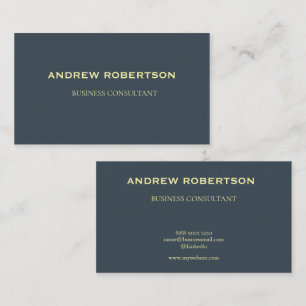 Business Card Modern Charcoal Grey and Gold