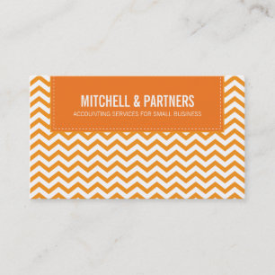 BUSINESS CARD modern fresh chevron orange