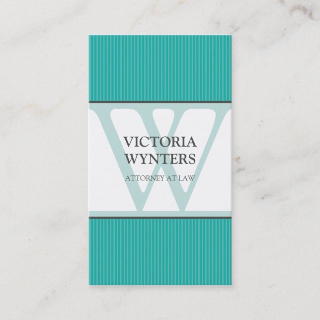 BUSINESS CARD modern initial monogram (Front)