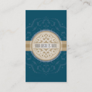 BUSINESS CARD modern oriental mandala teal gold