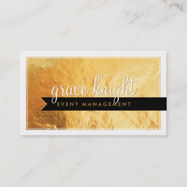 BUSINESS CARD modern simple bold gold foil (Front)