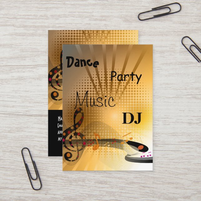 Business Card Music DJ Dance Party (Front/Back In Situ)