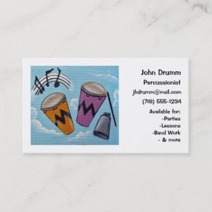 Business Card: Musician, Drummer, Percussionist Business Card