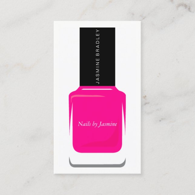 Business Card - Nail Polish Hot Pink (Front)