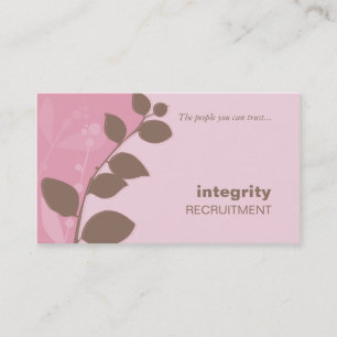 BUSINESS CARD nature foliage silhouette pink brown