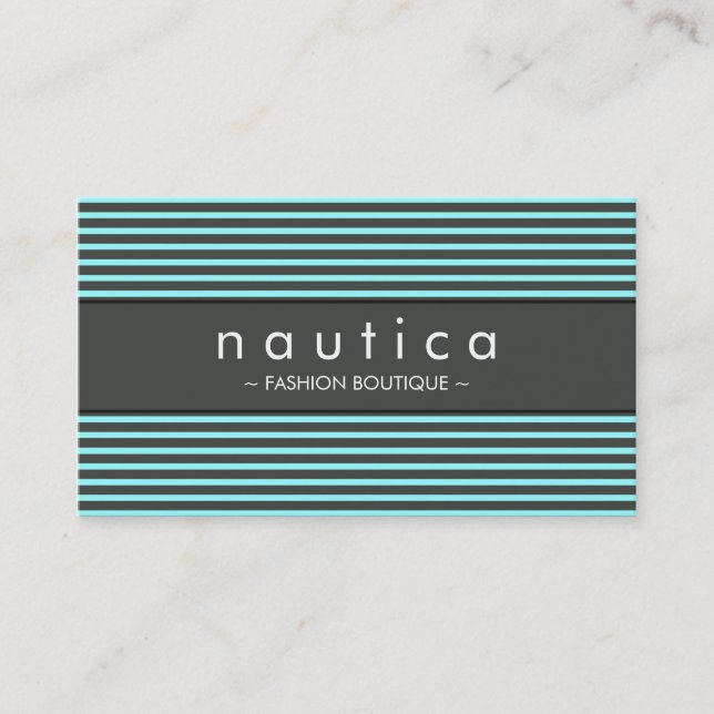 BUSINESS CARD :: nautical striped 11 (Front)