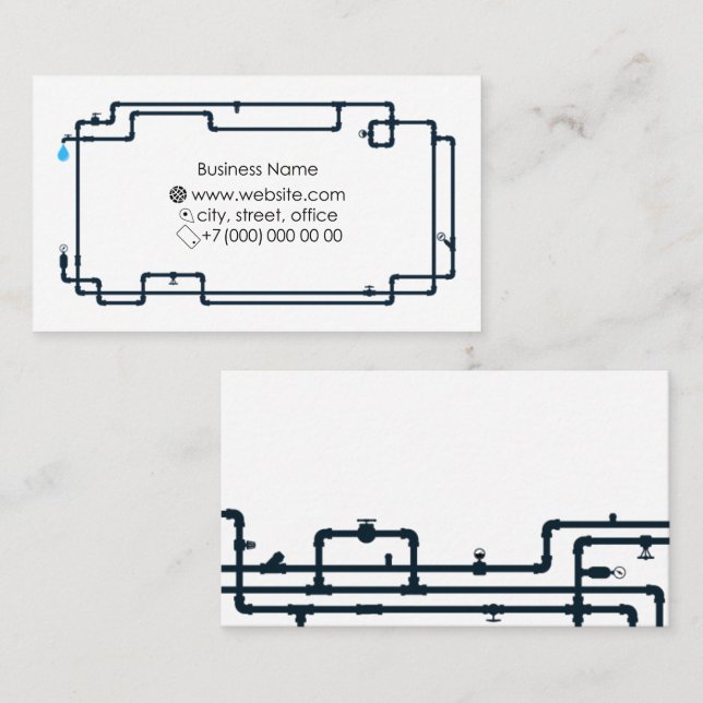 Business card of a plumber repair and service (Front/Back)