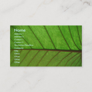 Business Card on a Leaf
