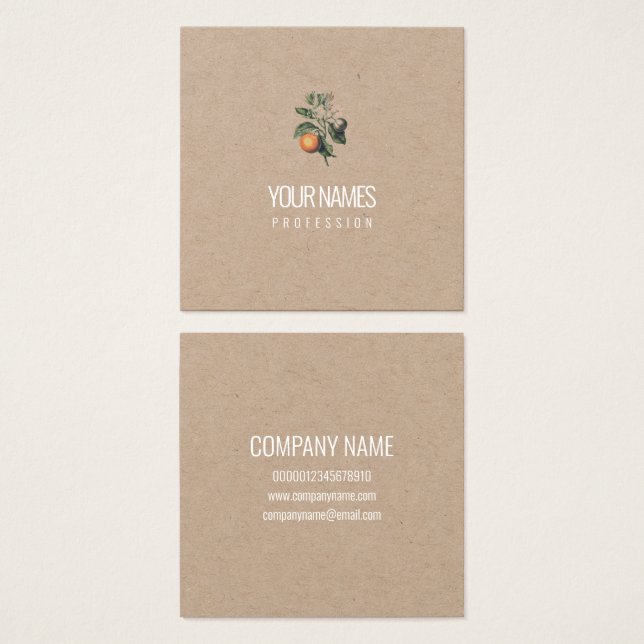 BUSINESS CARD : "ORANGE BLOSSOM" : NATURAL (Front & Back)