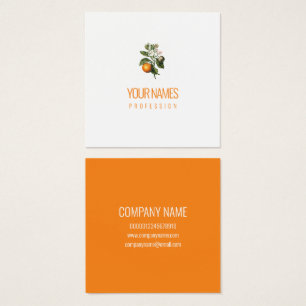 BUSINESS CARD : "ORANGE BLOSSOM" : ORANGE TEXT