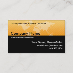 Business Card :: Orange World Map Design 1