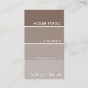 BUSINESS CARD paint chip swatch mocha brown