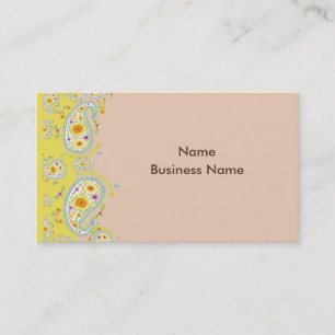 Business Card, paisley pale pink and pale yellow Business Card