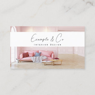 Business Card, Pastel Pink Interior Decorator Business Card