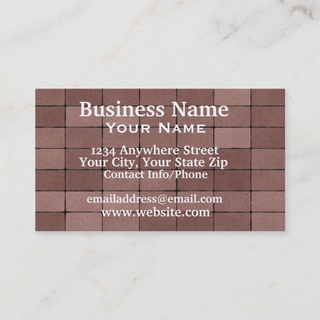 Business Card Paving Bricks (Front)