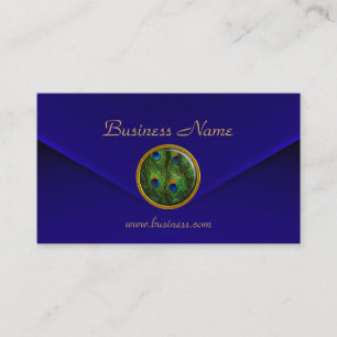 Business Card Peacock Eye Jewel deep Blue Velvet