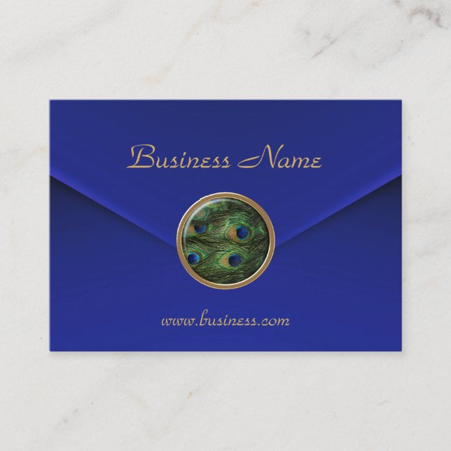 Business Card Peacock Eye Jewel Rich Blue Velvet (Front)