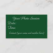 Business Card/Photography Appointment Card (Back)