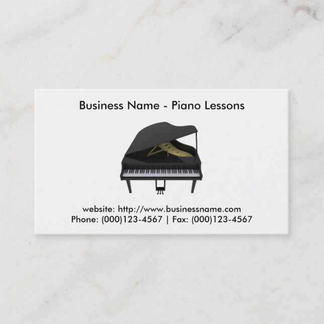 Business Card: Piano Lessons Business Card (Front)