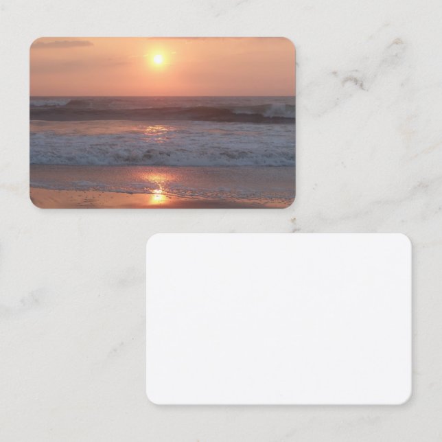 Business card Pink sunset beach (Front/Back)