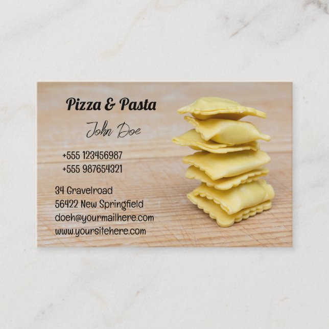 Business Card Pizza & Pasta Design 3 (Front)