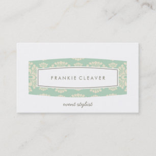 BUSINESS CARD plain patterned panel mint cream