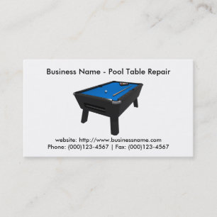 Business Card: Pool Table Repair Business Card