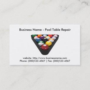 Business Card: Pool Table Repair Business Card