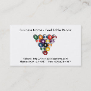 Business Card: Pool Table Repair Business Card