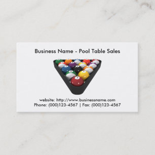 Business Card: Pool Table Sales Business Card