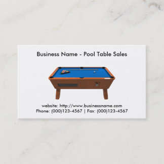 Business Card: Pool Table Sales Card