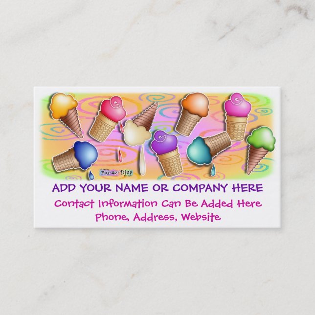 Business Card - Pop Art Ice Cream Cones (Front)