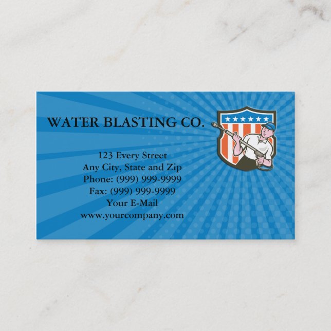 Business card Pressure Washer Water Blaster USA Fl (Front)